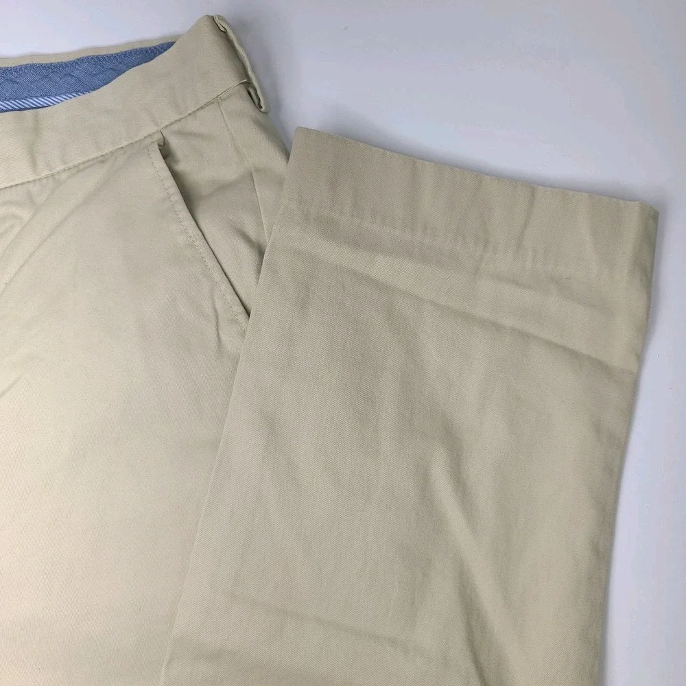 J. Crew Bowery Slim Straight Casual Chino Pants Men's W34 L32 Khaki Tan Cotton